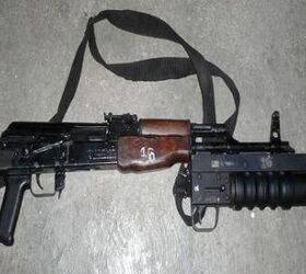 M203 Grenade Launcher Mounted on stockless AK (Photo from the leaked document, readers in the comment below state that the ATF misclassified this as a M203.) 