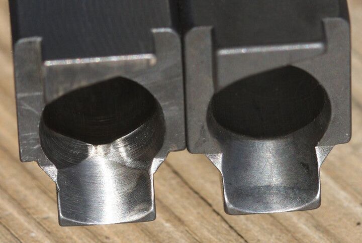 Original barrel (left) and replacement.