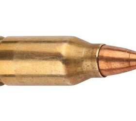 5.56x23mm LUVO (also know as the .224 LUVO) / 2133 ft/s muzzle velocity / 365 ft/lbs muzzle energy 