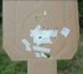Patterns from left to right: 5 yards, 10 yards, 15 yards, 20 yards, 25 yards, all shot with Winchester Super X 00 Buckshot