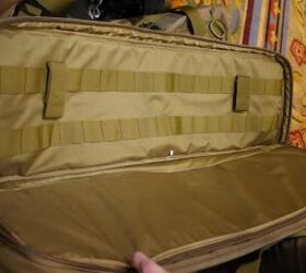The brand new Hazard4 double rifle case with a slick nylon lined interior on one side of the case.