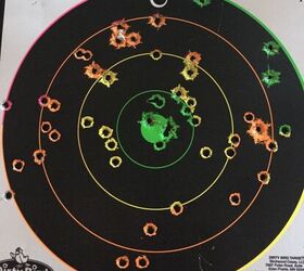 The tight circles are from the above video ignore the fatter circles--I didnt pull it down before my buddy took some pistol shots at it). Shots were from around 30 meters.