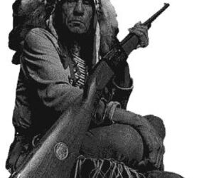 Chief Lame Deer and his Savage rifle, circa 1919