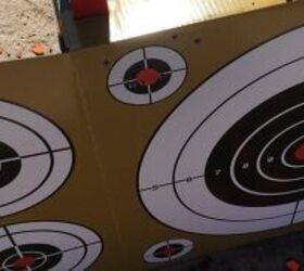 Pretty early into shooting on the target. Fold out wing provides stability and additional shooting surface.