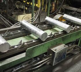 Several rolls moving down the line for the next step in the process.