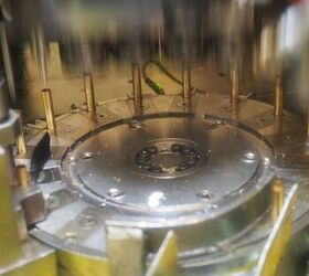 Cases being necked down after the annealing process.