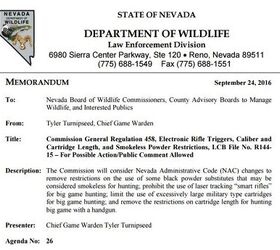 Nevada Proposes Ban of Trackingpoint Rifles for Hunting & Other Hunting Regulations