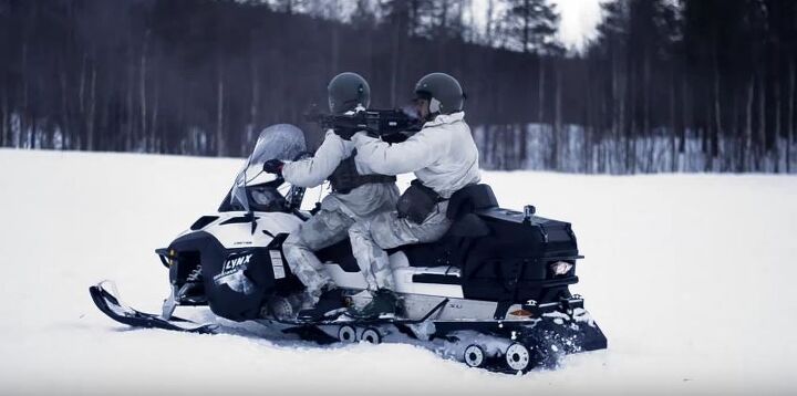 Swedish Arctic Rangers fighting from snowmobiles | thefirearmblog.com