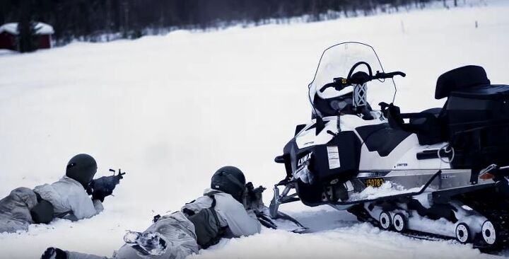 Artic Ranger Fn Swedish Arctic Rangers fighting from snowmobiles | thefirearmblog.com