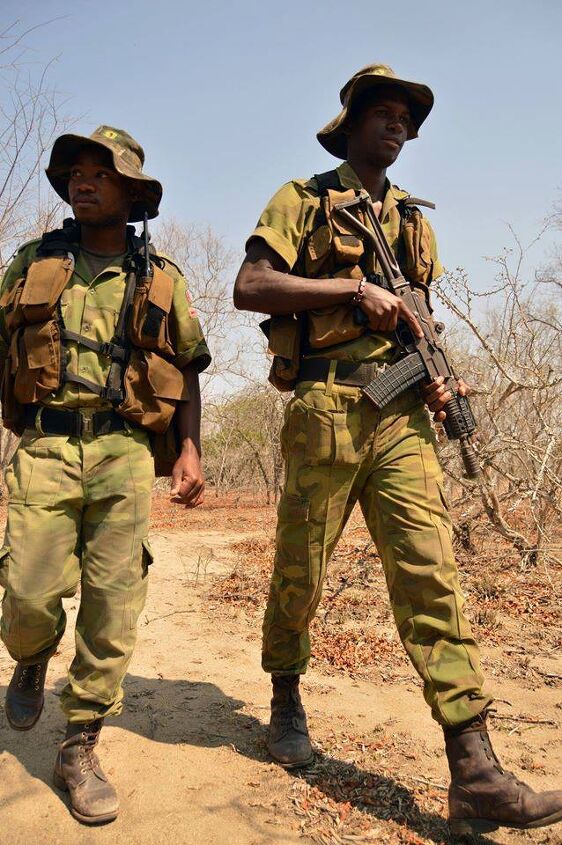 Zero Training African Park Rangers, array of small arms ...