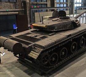 chinese full size tank model made of cartridge cases