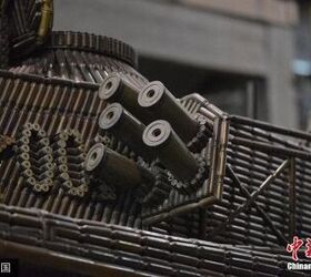 chinese full size tank model made of cartridge cases