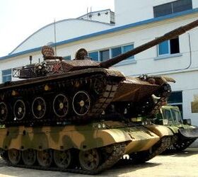 chinese full size tank model made of cartridge cases