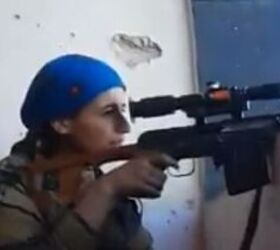 TOUGH AS NAILS Kurdish Female Sniper Keeps Her Cool Under ISIS Fire, Laughs It Off