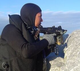 The small 9x19mm IMI Mini-Uzi subgun has been in the Marines' inventory for quite a long time, more specifically, in the hands of the elite COMANFs. The weapon is said to possess good functioning performance when used after being underwater for long periods.