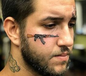 POTD: AK-47 Face Tattoo