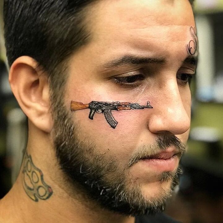 POTD AK47 Face Tattoo