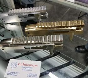 FJ Feddersen 10/22 receivers in a bronze alloy, nickel alloy, and aluminum.