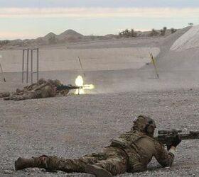 Sig Saueras new lightweight machine gun is fired during a Sig Sauer range day in Last Vegas Jan. 20, 2019. The new MG has maximum effective range of about 2,000 meters and weighs about 20 pounds, about seven pounds lighter than the M240B machine gun. (Matthew Cox/Staff)