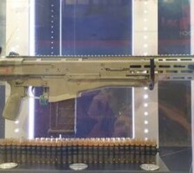 Another side view of the Textron rifle, while the glass made getting good photos difficult, it was good to see the weapon in person (Courtesy of Jervis)