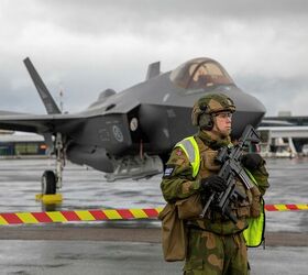 POTD: HK416N with Grenade Launcher in front of Royal Norwegian Air Force F-35A