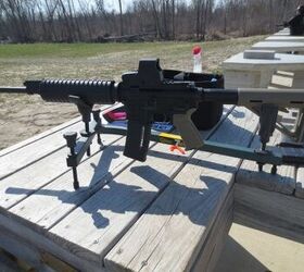 Mounted in the rest ready for zeroing. 