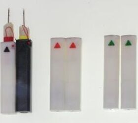 L-R: Normal Cartridge, Cartridge for Heavy Clothing (with longer needles), Flashbang Cartridge, CS Gas Cartridge, Glass Breaker.