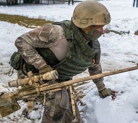 Weapons of Russian Snipers Seen During a Live Fire Exercise