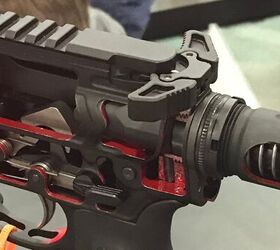 Here is a closeup of the Radian Ambi safety and Radian charging handle shown on a PWS cutaway rifle.
