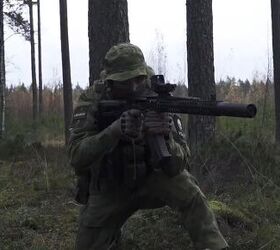 Customized AK-105 with 1P87 sight, 60-round magazine and RMB-93 shotgun ...