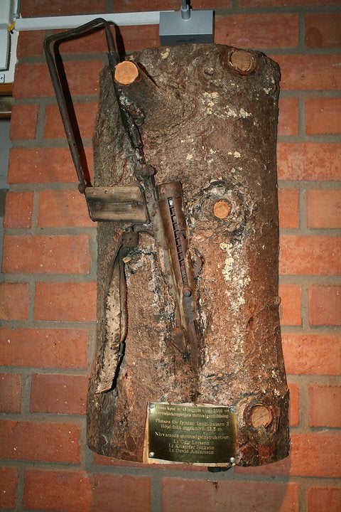 carl gustaf kpist m 45 submachine gun found 15 yards up in a tree