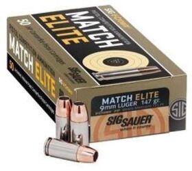 New SIG Sauer Match Elite 9mm Pistol Ammunition