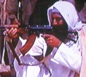 394735 04: (FILE PHOTO) Suspected terrorist Osama bin Laden is seen in this undated photo taken from a television image. (Photo by Getty Images)