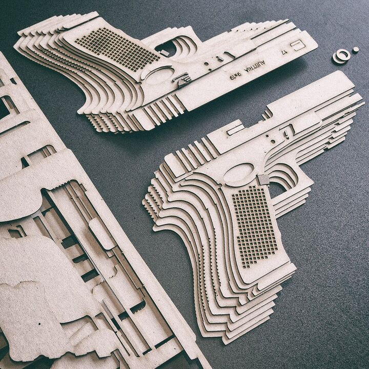 Cardboard Gun Templates Antique 1920's Novelty Children's Paper BANG
