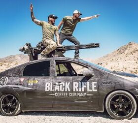 Black Rifle Coffee Mount 20mm Minigun on Prius, Because Why Not!