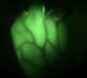 I wrapped my hand around a Surefire Vampire head and the IR light shines through my hand showing the veins underneath.