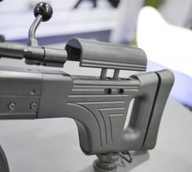 The stock is a rigid design with the ability to adjust for length of pull, cheek rest, and is equipped with a monopod-Miles V, Indo Defense 2018