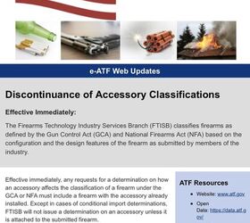 effective immediately atf to discontinue accessory classifications