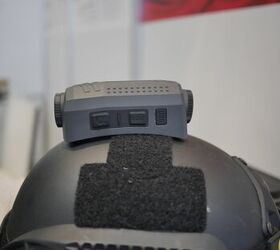 Mounted at the 12 o'clock position on a helmet with velcro attachment system. Note the front and back cameras -Miles V, Indo Defense 2018