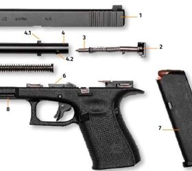 An earlier photo of the Glock 46 disassembled which first surfaced back in 2017. It shows the new barrel and striker assembly. Some additional changes have been made since.