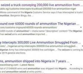 Nigeria Ammunition Seizures News