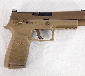 An original production M17 with Coyote Tan controls (SIG Sauer)