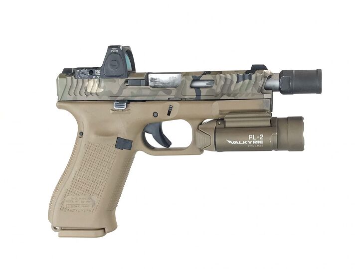 glock 22 with olight pl-2 valkyrie flashlight PL-Mini 2 and FDO IWB Holster Package Deal durable holster paired with a powerful light for optimal concealed carry performance. Glock 22 Gen 1-4 MOS
