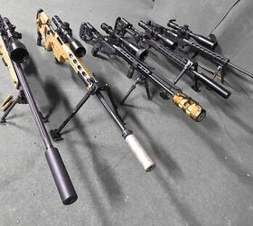 A selection of long-range bolt-action rifles. However only one could possibly pass Swedish FMV's requirements. Do you know which one? (Picture by author)