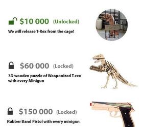 weaponized t rex rubber band minigun