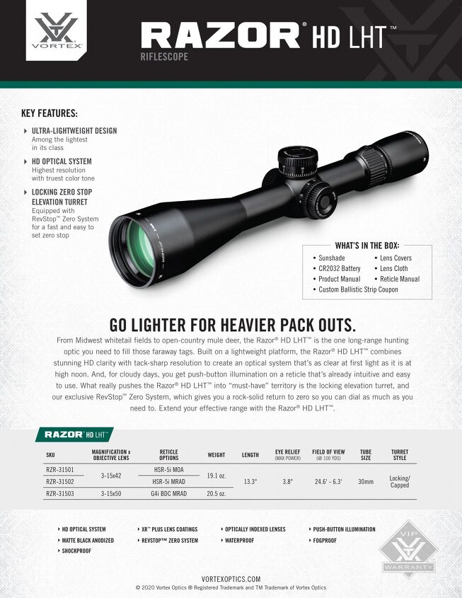 Vortex Razeor Hd NEW Vortex Razor HD LHT - Lightweight Meets Pristine Resolution ...