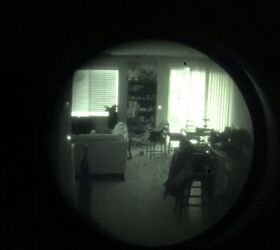 Left eye white phosphor. You can see the black specks, those are blems in the mirrors but don't show up in the right eye image.