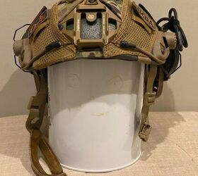 The helmet's front view showcases the included Wilcox NVG shroud.