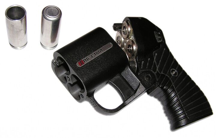 The New Russian PB-4SP Barrelless Traumatic Pistol (non-lethal