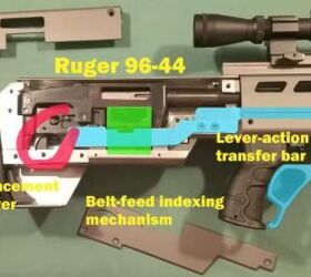 Belt Fed Bullpup Lever Action Rifle Chambered In 44 Magnum